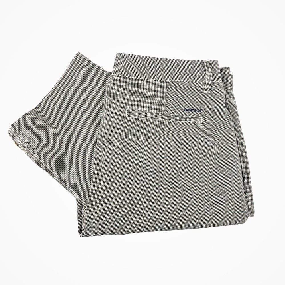 Bonobos Golf Mens 34x34 Performance Pants Micro Houndstooth Check Gray Black